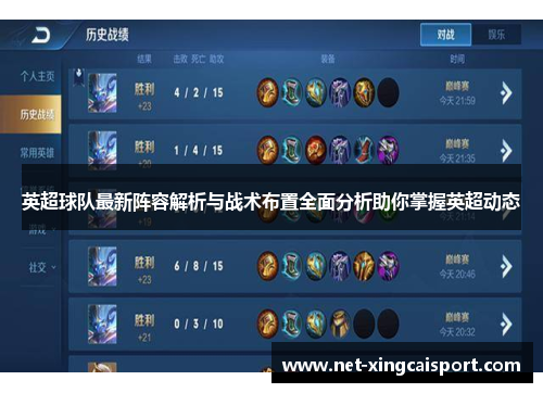 英超球队最新阵容解析与战术布置全面分析助你掌握英超动态